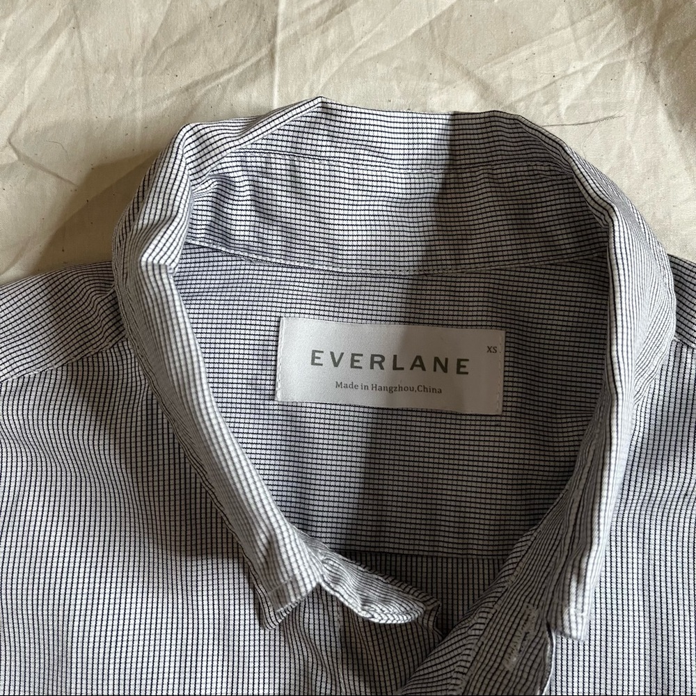 Everlane Button Down Thin Line Patter Size Xs - image 3